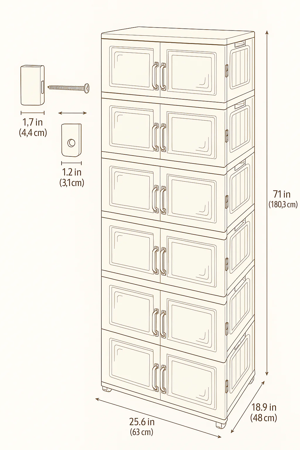 5 STOREY STORAGE CABINATE- دولاب تخزين 5 طوابق
