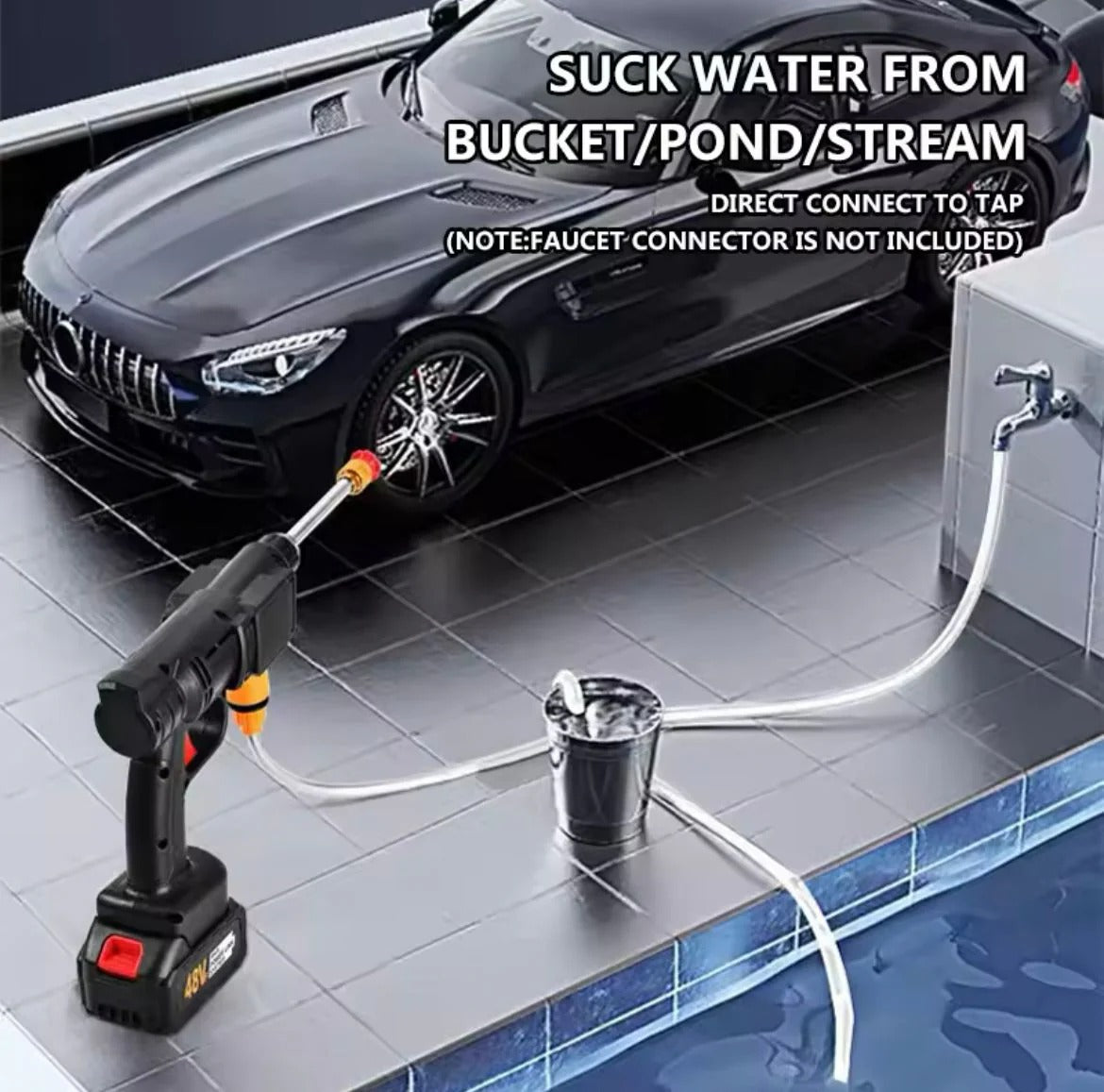 Double Battery Car Washer Gun – مسدس غسيل سيارات ببطاريتين
